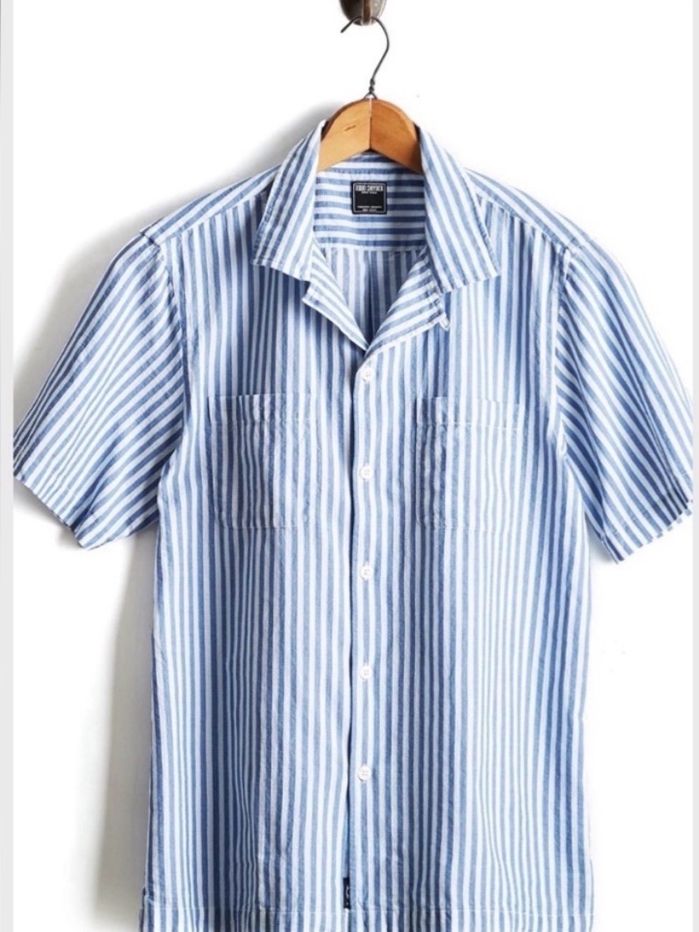 Todd Snyder short sleeve striped pocket Shirt XL